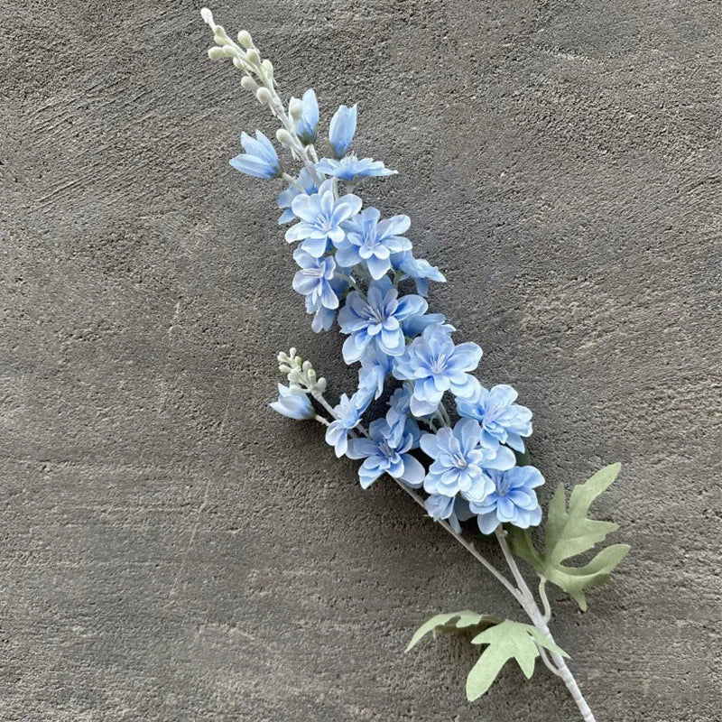 Baby Blue Faux Delphinium Stem | 2 Heads 50cm | Home & Wedding Decor