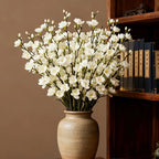 White Plum Blossom Branch – Faux Flowering Stems for Home & Wedding Decor (5pcs)