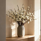 White Plum Blossom Branch – Faux Flowering Stems for Home & Wedding Decor (5pcs)