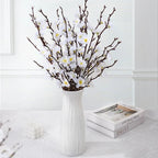 White Plum Blossom Branch – Faux Flowering Stems for Home & Wedding Decor (5pcs)