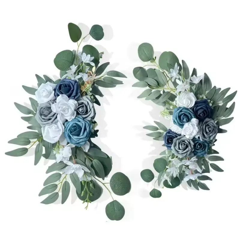 Dusty Rose & Blue Eucalyptus Wedding Arch Garland - Style A