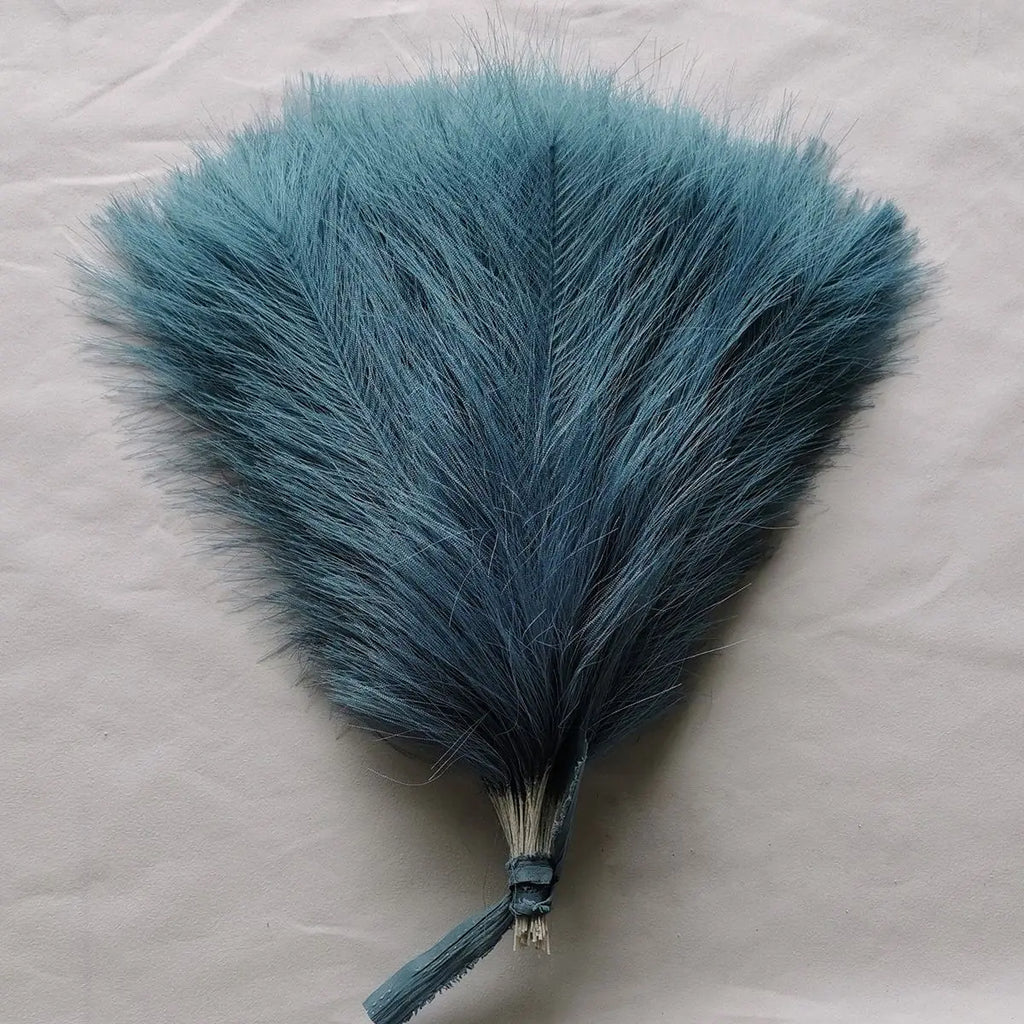 Blue Faux Pampas Grass Bouquet | Boho Home & Wedding Decor